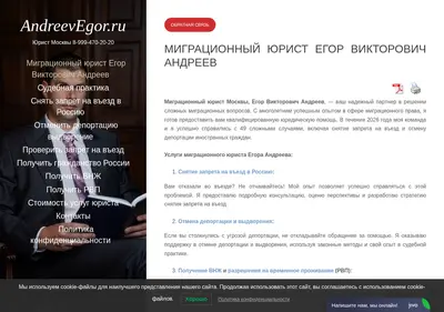 Снимок главной страницы andreevegor.ru