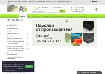 Снимок главной страницы a5-nsk.ru