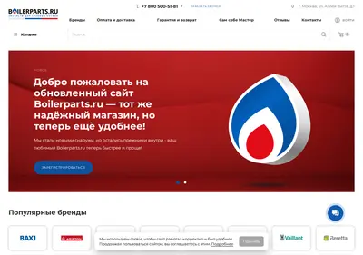 Снимок главной страницы boilerparts.ru