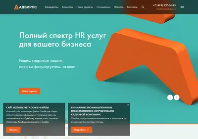 Снимок главной страницы adviros.ru