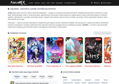 Снимок главной страницы anilibrix.ru
