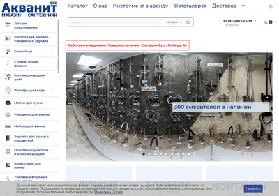 Снимок главной страницы aquanit.ru