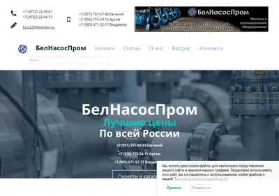 Снимок главной страницы belnasosprom.ru