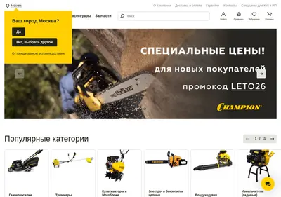 Снимок главной страницы championtool.ru