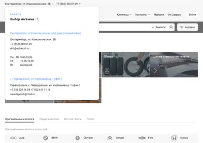 Снимок главной страницы autoecat.ru
