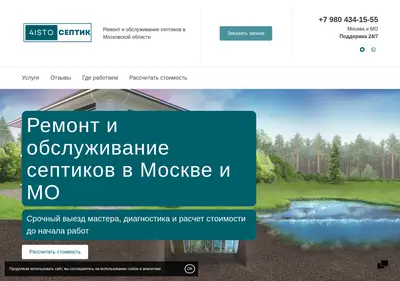 Снимок главной страницы 4istoseptik.ru