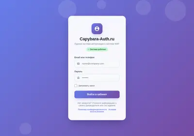 Снимок главной страницы capybara-auth.ru