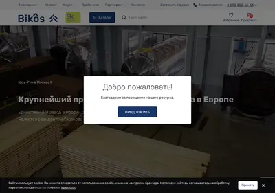 Снимок главной страницы bikos-termo.ru