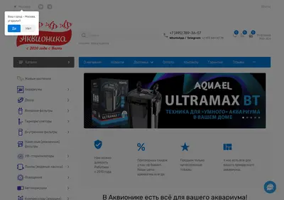 Снимок главной страницы akvionika.ru