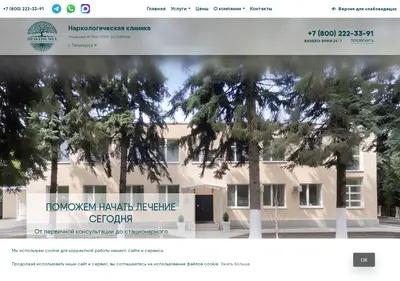 Снимок главной страницы alconarkoclinic.ru
