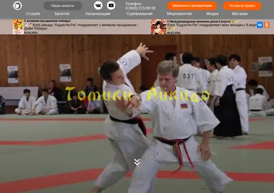 Снимок главной страницы tomiki-aikido.su