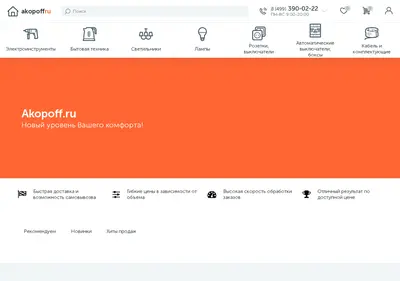 Снимок главной страницы akopoff.ru