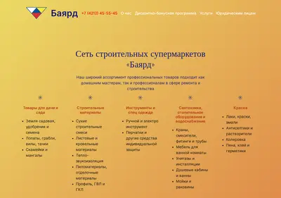 Снимок главной страницы bayard27.ru