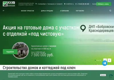 Снимок главной страницы 100m2.ru