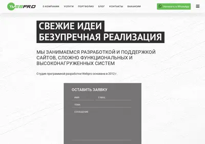 Снимок главной страницы webpro.su