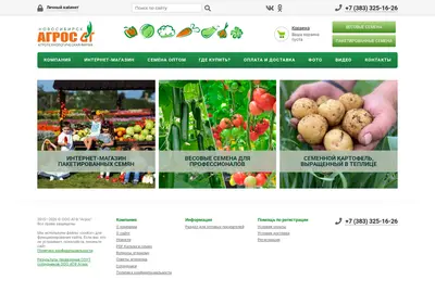 Снимок главной страницы agrosnsk.ru