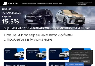 Снимок главной страницы axsel-murmansk.ru