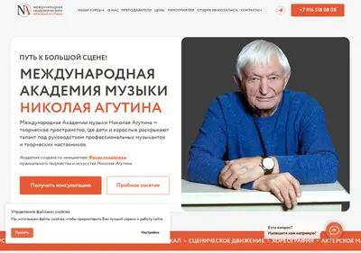Снимок главной страницы agutin-academy.ru