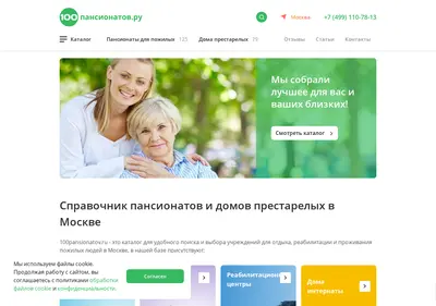 Снимок главной страницы 100pansionatov.ru
