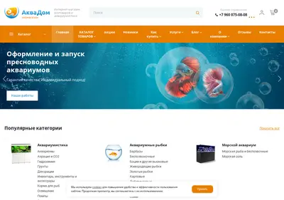 Снимок главной страницы aquadom16.ru