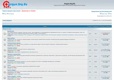 Снимок главной страницы airgun.org.ru