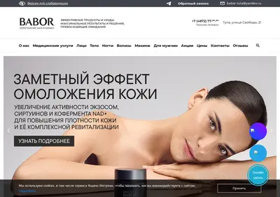 Снимок главной страницы babor-tula.ru