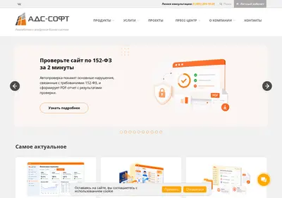 Снимок главной страницы ads-soft.ru