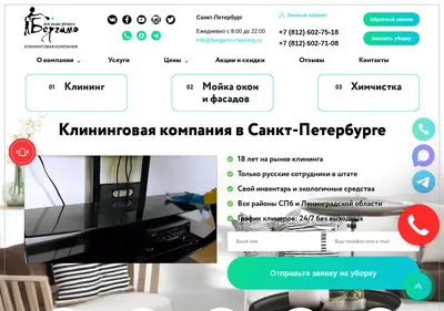 Снимок главной страницы bergamo-cleaning.ru