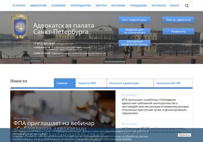 Снимок главной страницы apspb.ru