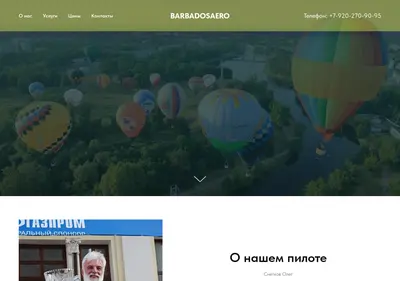 Снимок главной страницы barbadosaero.ru