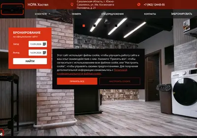 Снимок главной страницы nora.su