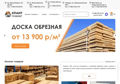 Снимок главной страницы atlant54.ru