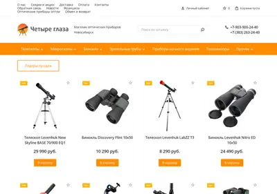 Снимок главной страницы 4glaza-nsk.ru