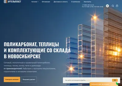 Снимок главной страницы artelplast-nsk.ru