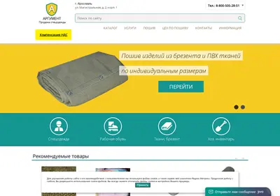 Снимок главной страницы argument76.ru