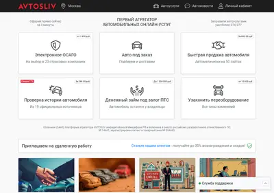 Снимок главной страницы avtosliv.ru