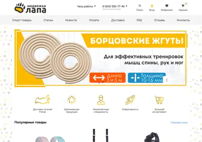 Снимок главной страницы bear-grip.ru