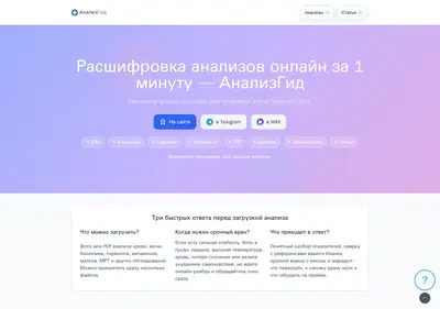 Снимок главной страницы analizgid.ru