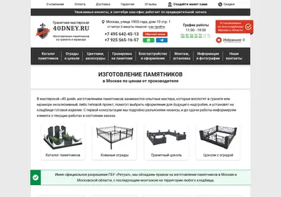 Снимок главной страницы 40dney.ru