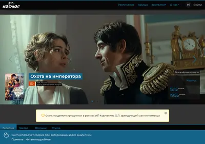 Снимок главной страницы 24kosmos.ru