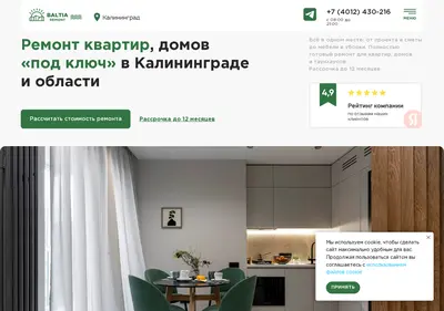 Снимок главной страницы baltia-remont.ru