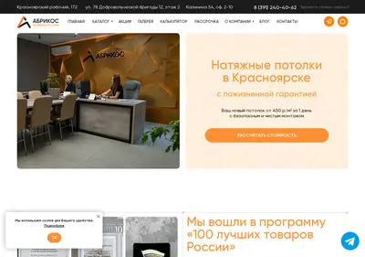 Снимок главной страницы abrikos124.ru