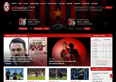 Снимок главной страницы acmilanfan.ru