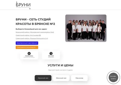 Снимок главной страницы bruny.ru