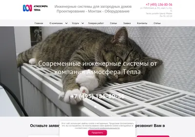 Снимок главной страницы atmosferatepla.ru