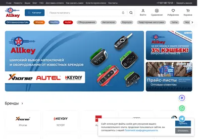 Снимок главной страницы all-key.ru