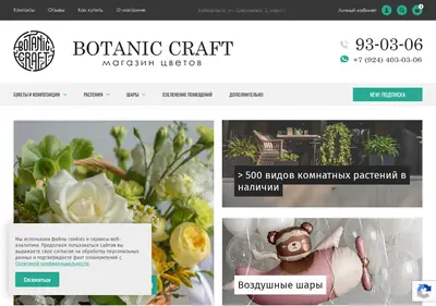 Снимок главной страницы botaniccraft.ru
