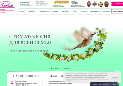 Снимок главной страницы alenastom.ru