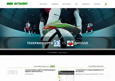 Снимок главной страницы befutsal.ru
