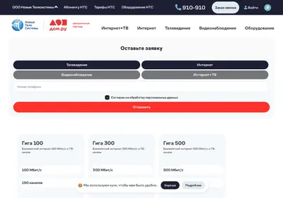 Снимок главной страницы nts.su